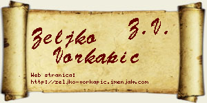 Željko Vorkapić vizit kartica